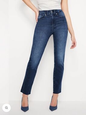 Good American Good Classic Slim Straight Blue Denim Jeans Size 10/30